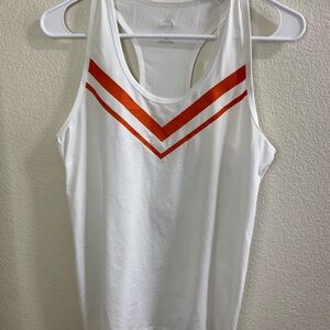 Tory Sport White Tank Top with Orange Chevron NWT size‎ Small